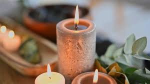 Healing aromatic scented candles burning at Owl Creek Candles